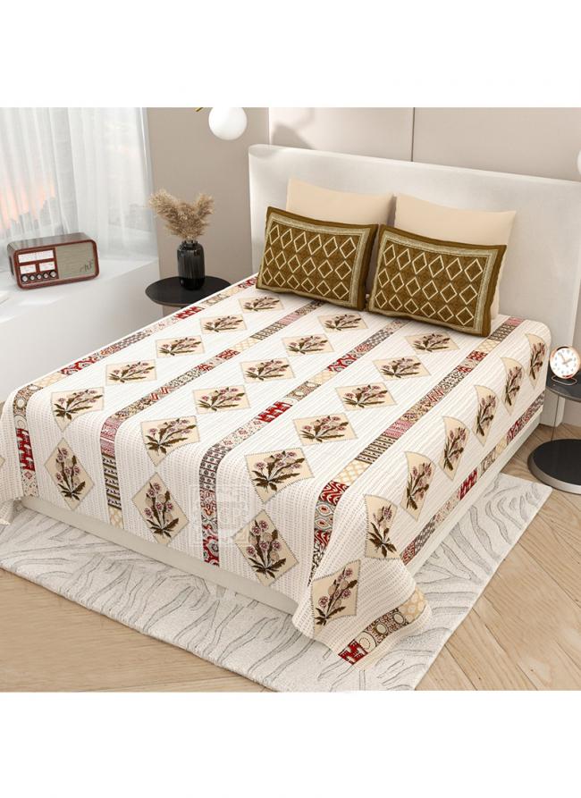 Cotton White   Printed Bedsheets( 108*108)